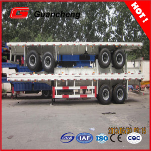 Carbon Steel 2 Axle 20FT Flatbed Semi Trailer for Truck Trailer