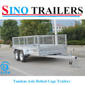 10*6 Tandem Bolted Galvanized Box Trailer with Cage